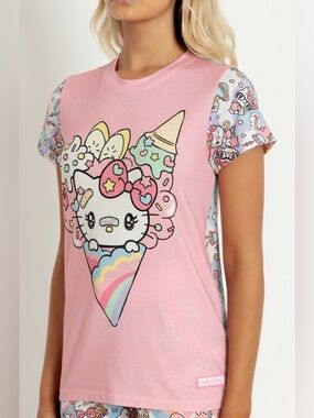 Blackmilk hello kitty Sanrio pink tshirt kawaii L ANIME graffiti streetwear